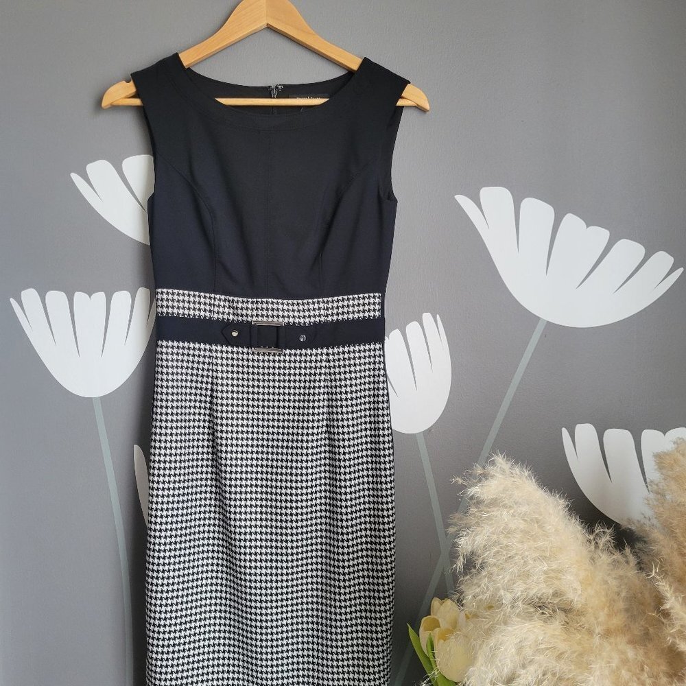 Whbm Color Block Houndstooth Sheath Dress - image 1
